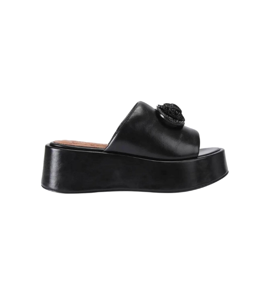 Black Chelsea Flatform Mule