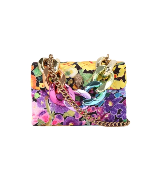 Multicolor Fabric Kensington Bag Big Chain