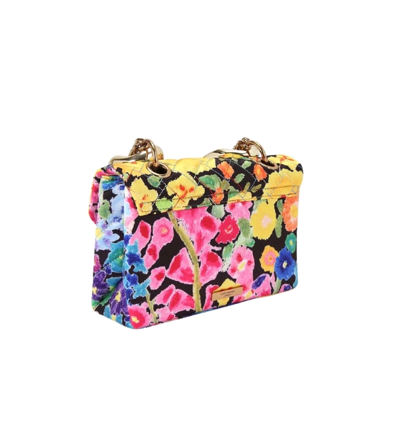 Multicolor Fabric Kensington Bag Big Chain