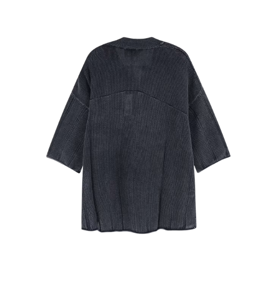 Vintage Grey Knitted Varsity Jacket