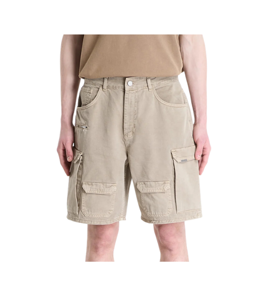 Beige Loaded Cargo Shorts