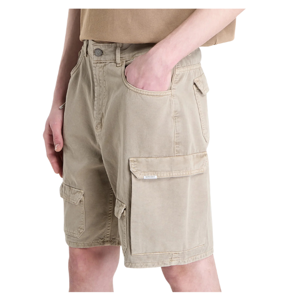 Beige Loaded Cargo Shorts