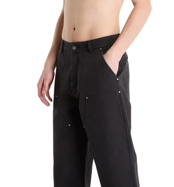 Washed Black Worker Pants