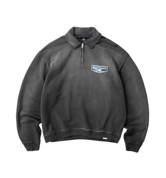 Stained Black Nothing Faster Quarter Zip Sweatshirt