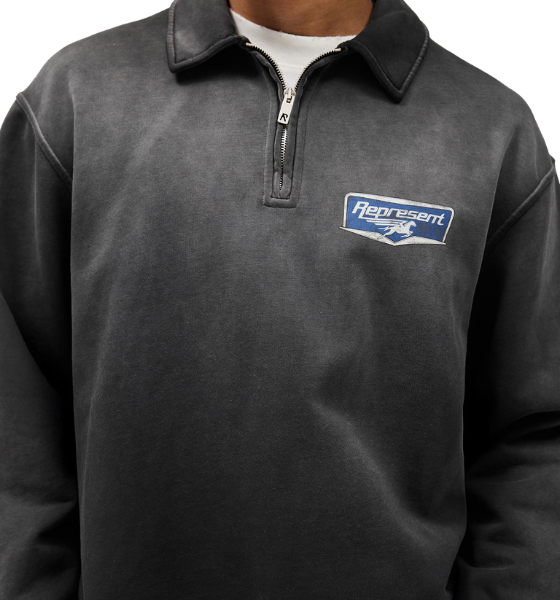 Stained Black Nothing Faster Quarter Zip Sweatshirt