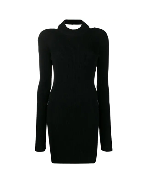 HELMUT LANG VISCOSE STRETCH OPENBACK DRESS