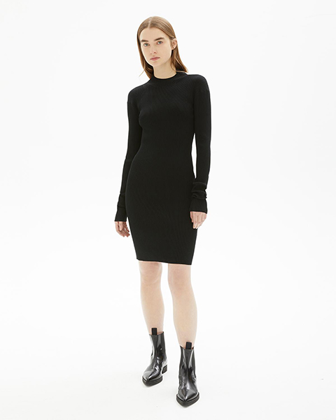 HELMUT LANG VISCOSE STRETCH OPENBACK DRESS