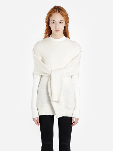 HELMUT LANG ECRU PULL-OVER (SWEATERS)