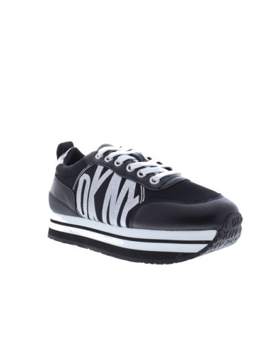 DKNY PANYA - LACE UP SNEAKER SILVER PRINT LOGO