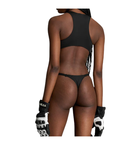 Black Cut Out Body - Flat Panty