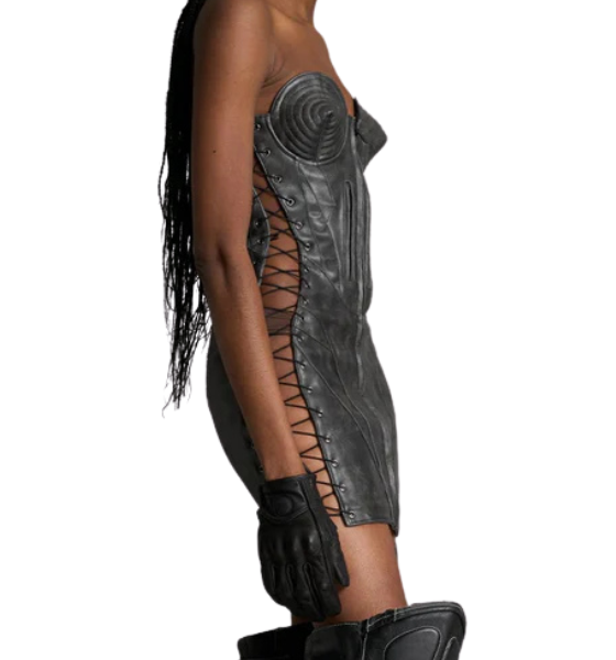 Black Moto Cone Dress