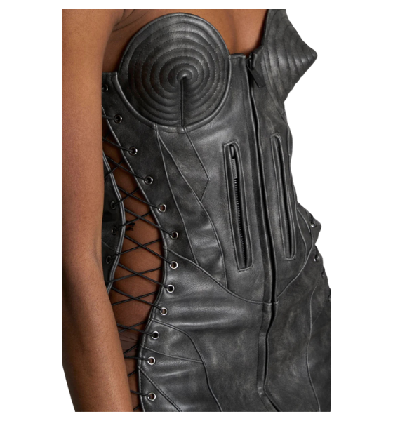 Black Moto Cone Dress