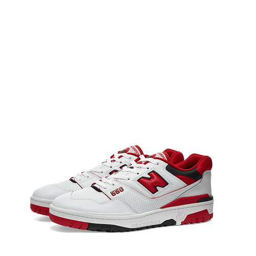 New Balance 550 Red & White Leather Sneakers