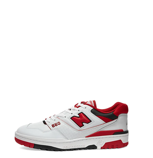 New Balance 550 Red & White Leather Sneakers
