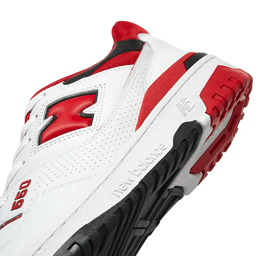New Balance 550 Red & White Leather Sneakers