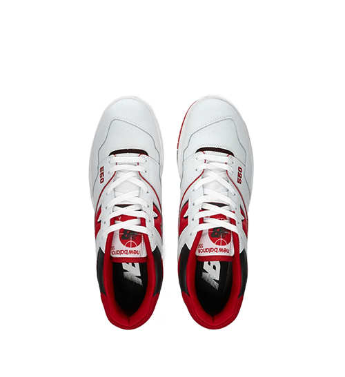 New Balance 550 Red & White Leather Sneakers