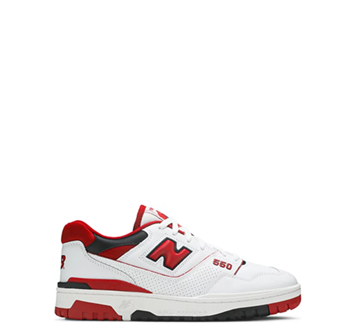 New Balance 550 Red & White Leather Sneakers