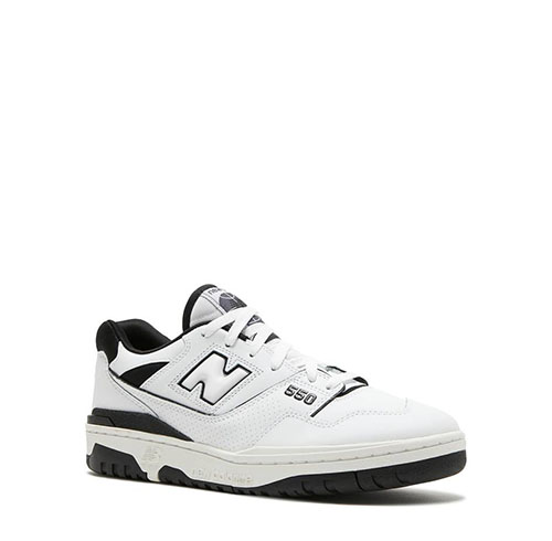 New Balance 550 Black & White Leather Sneakers