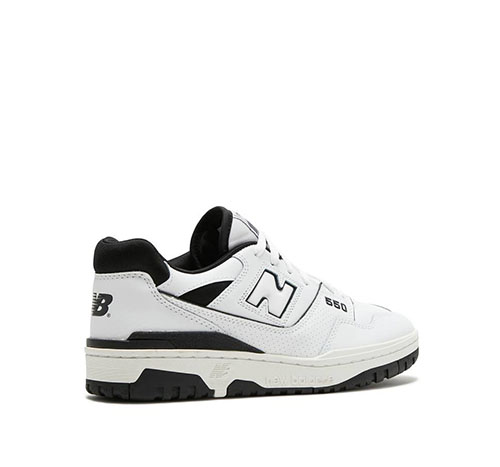 New Balance 550 Black & White Leather Sneakers