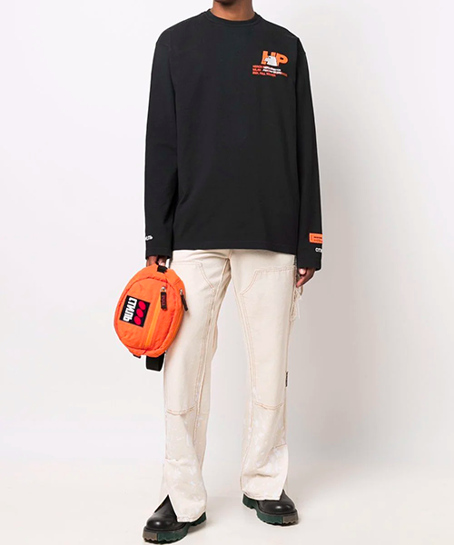 Light Blue Logo Black Shirt