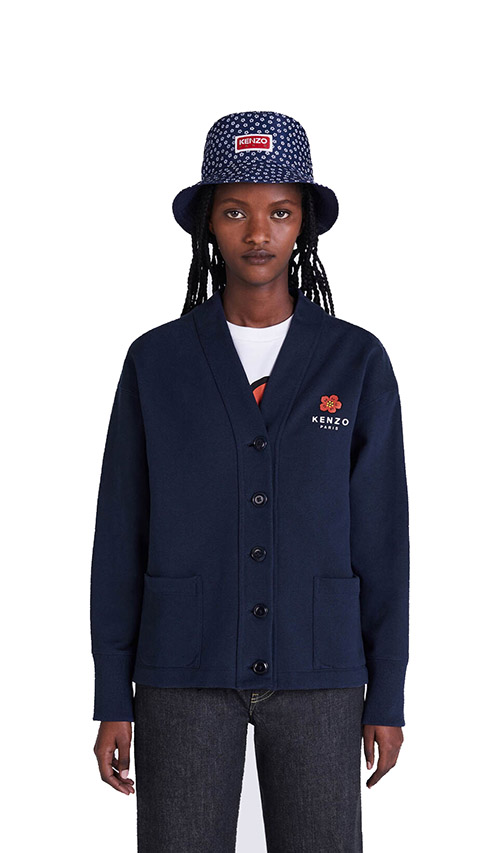 Midnight Blue Sweatshirt Cardigan