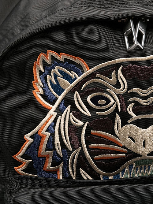 Tiger Logo  Canvas Backpack Black