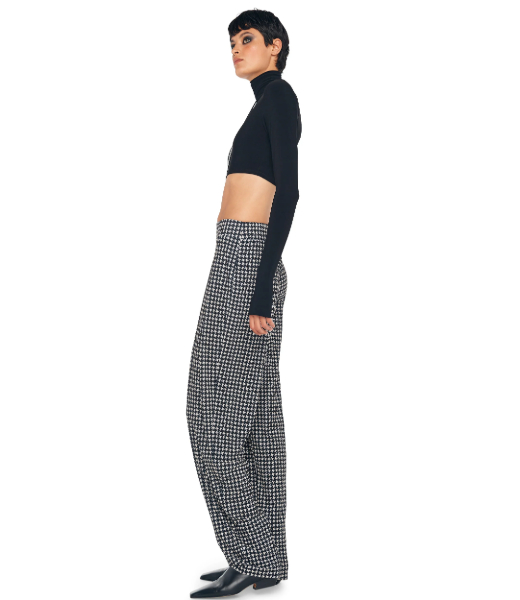 Black Cropped Slim Fit Long Sleeve Turtle Top