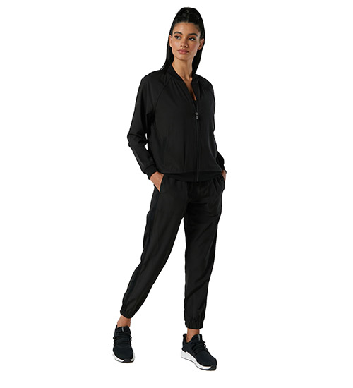 White Logo Black Pants