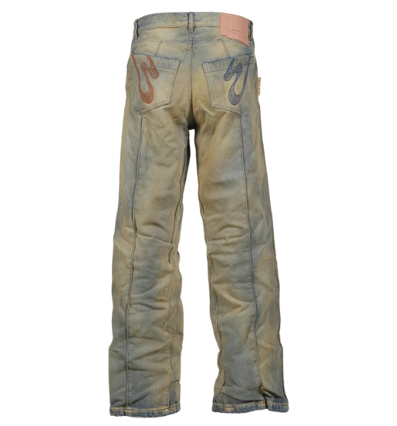 Leather Hand Ebisu Jeans