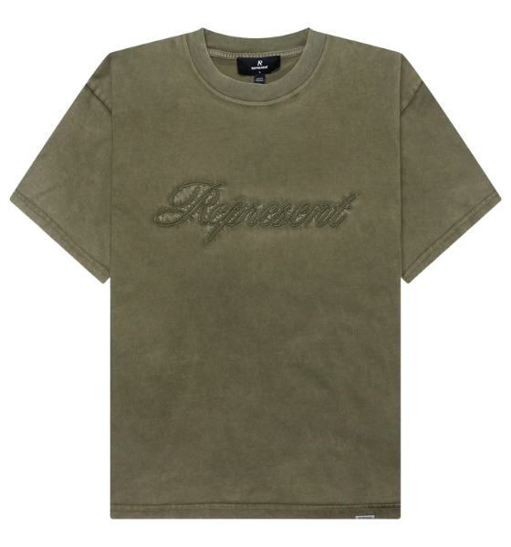 Olive Represent Reverse Applique T-Shirt