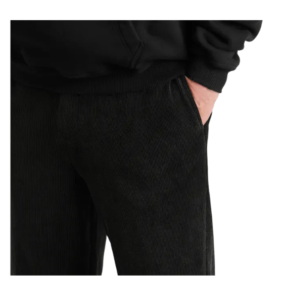 Washed Black Ribbed Hybrid Pants