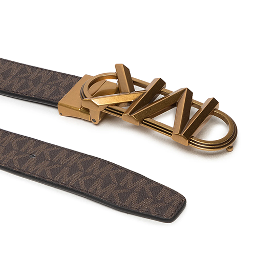 31MM Gold Logo Reversible Brown Black Stadium Belt