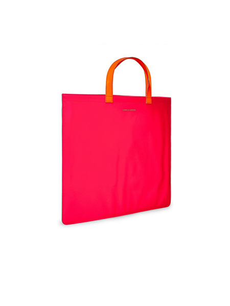 Super Fluo Pink & Yellow Leather Tote Bag