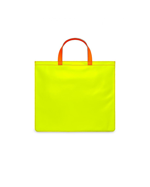 Super Fluo Pink & Yellow Leather Tote Bag