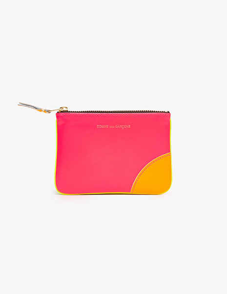 Super Fluo Pink & Yellow Leather Wallet