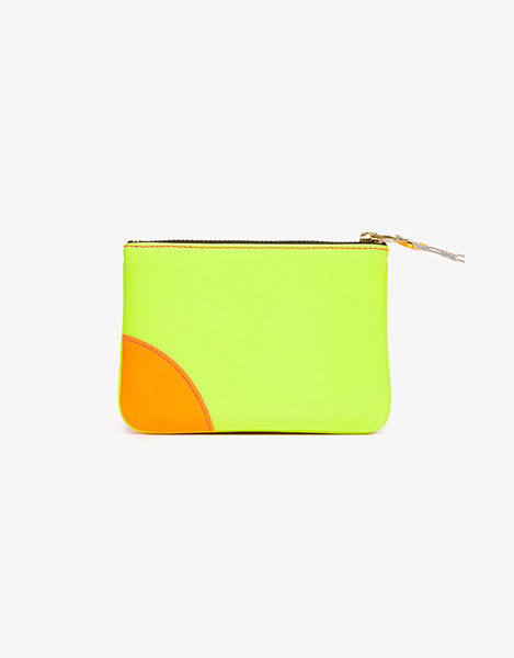 Super Fluo Pink & Yellow Leather Wallet