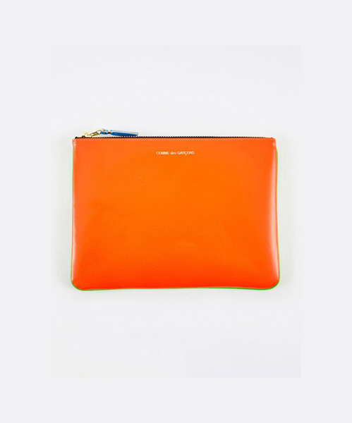 Super Fluo Orange & Green Leather Wallet