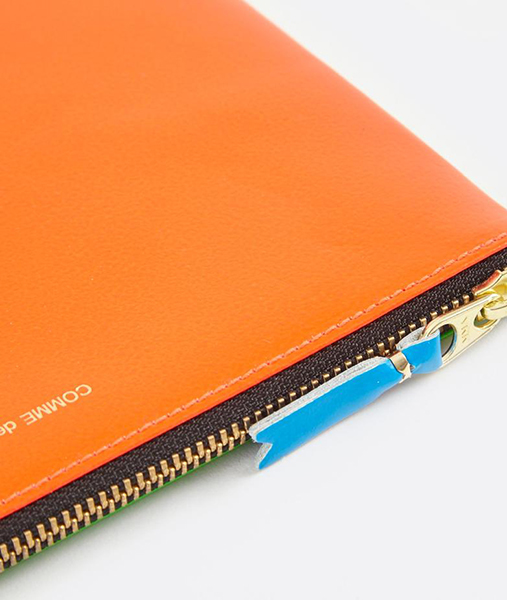 Super Fluo Orange & Green Leather Wallet