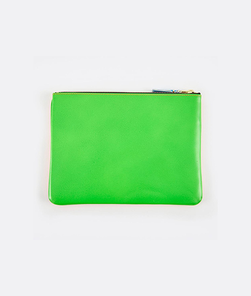 Super Fluo Orange & Green Leather Wallet