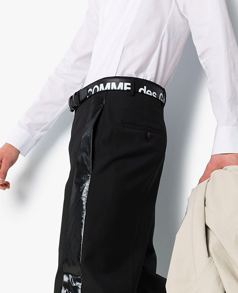 Huge Logo Black Leather Belt
