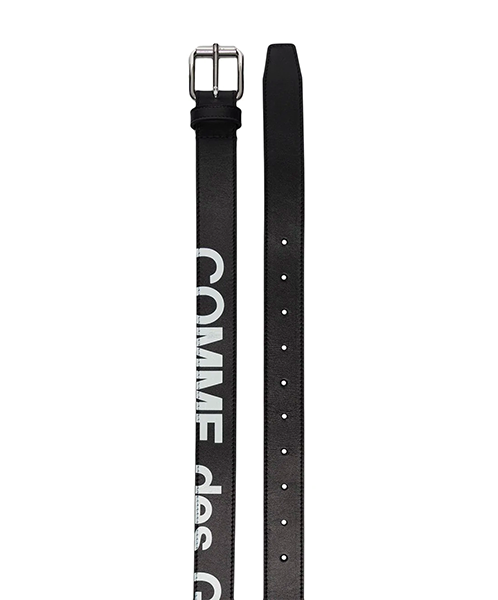 Huge Logo Black Leather Belt