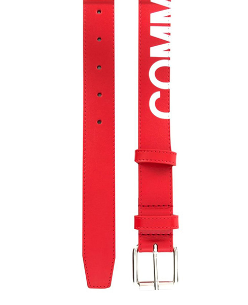 Huge Logo Red Leather Belt