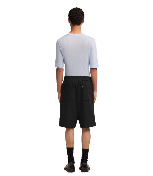 Elasticated Waist Black Bermuda