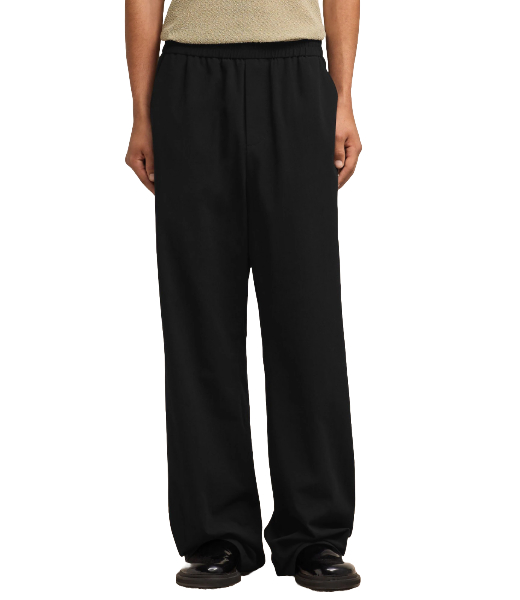 Wide Elasticated Waist Black Trousers