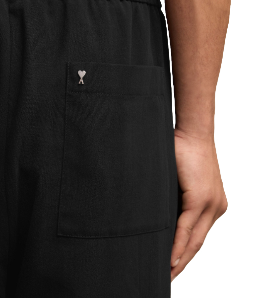 Wide Elasticated Waist Black Trousers