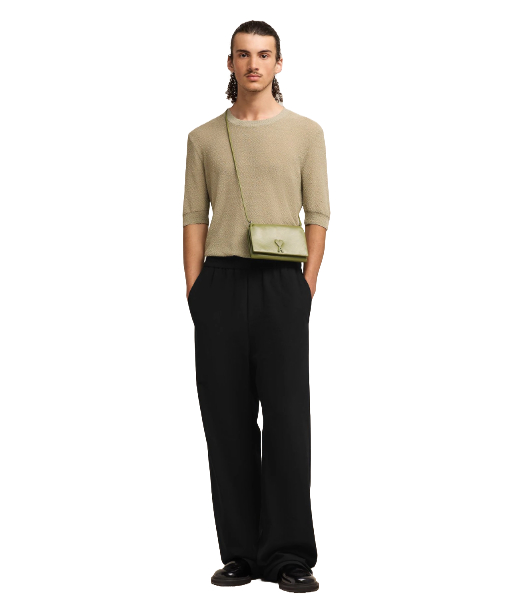 Wide Elasticated Waist Black Trousers