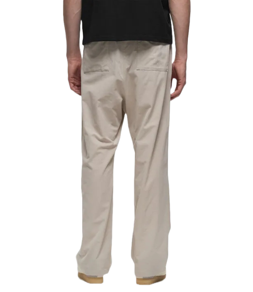Wide Elasticated  Waist Beige Trousers