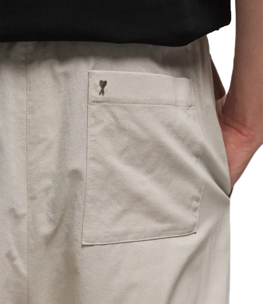 Wide Elasticated  Waist Beige Trousers