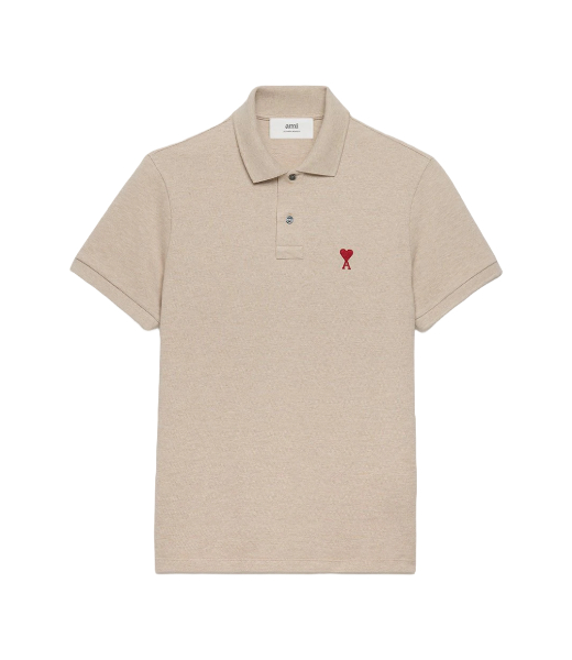 Red Ami De Coeur Beige Pique Polo Shirt
