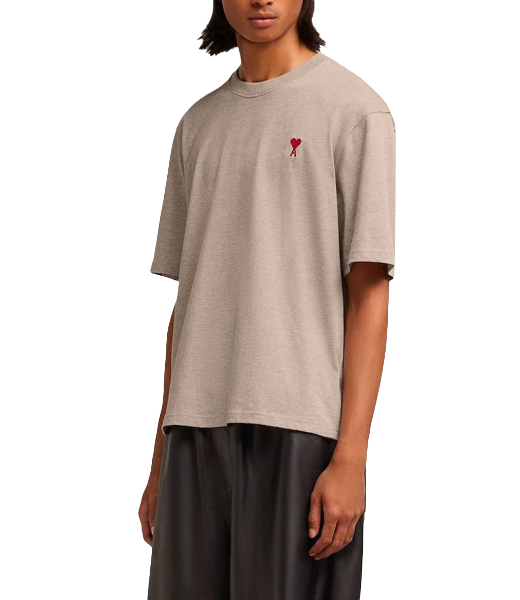 Red Ami De Coeur Beige Cotton T Shirt